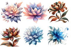 Abstract Flowers Clipart Bundle - CraftNest - Digital Crafting and Art