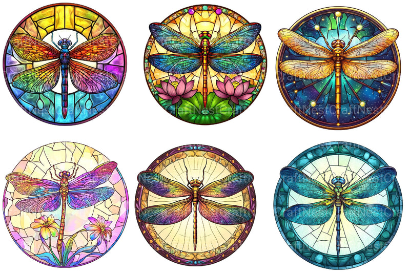 Dragonfly Stained Glass Clipart Bundle - CraftNest - Digital Crafting and Art