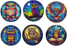 Owl Round Stained Glass Clipart Bundle - CraftNest - Digital Crafting and Art