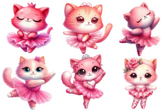Pink Cat Ballerina Clipart Bundle - CraftNest - Digital Crafting and Art