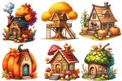 Autumn Houses Clipart Bundle - CraftNest - Digital Crafting and Art