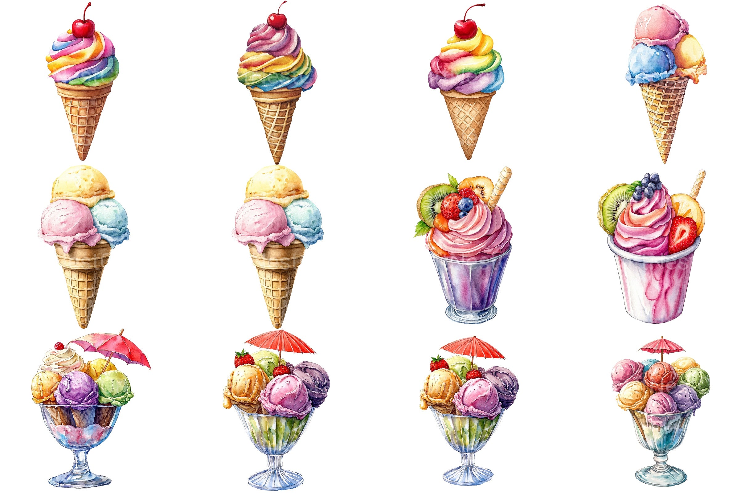 Summer Ice Cream Clipart Bundle 6 - CraftNest - Digital Crafting and Art