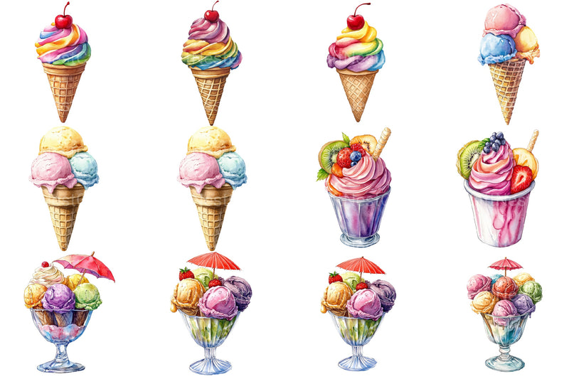Summer Ice Cream Clipart Bundle 6 - CraftNest - Digital Crafting and Art