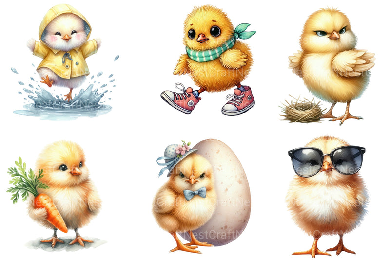 Funny Chick Clipart Bundle - CraftNest - Digital Crafting and Art