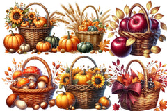 Autumn Basket Clipart Bundle - CraftNest - Digital Crafting and Art