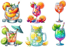 Summer Spritz Cocktail Clipart Bundle - CraftNest - Digital Crafting and Art