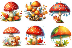 Mushrooms Fall Autumn Clipart Bundle 2 - CraftNest - Digital Crafting and Art