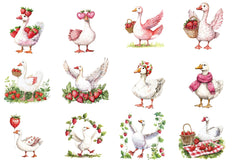 Strawberry Goose Clipart Bundle - CraftNest - Digital Crafting and Art