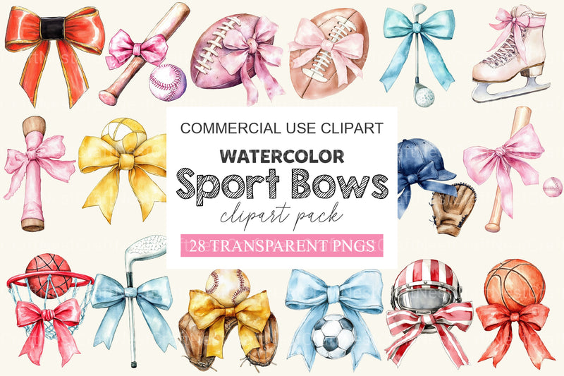 Sport Bows Clipart Bundle - CraftNest - Digital Crafting and Art