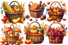 Autumn Basket Clipart Bundle - CraftNest - Digital Crafting and Art