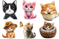 Cute Cat Clipart Bundle - CraftNest - Digital Crafting and Art