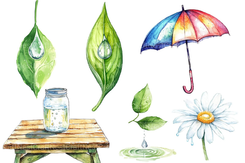Spring Water Droplets Clipart Bundle 2 - CraftNest - Digital Crafting and Art