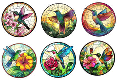 Hummingbird Round Stained Glass Clipart Bundle - CraftNest - Digital Crafting and Art