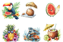 Cute Tropical Summer Clipart Bundle 2 - CraftNest - Digital Crafting and Art