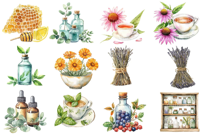 Natural Remedies Clipart Bundle 2 - CraftNest - Digital Crafting and Art