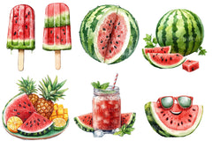Summer Watermelon Clipart Bundle 4 - CraftNest - Digital Crafting and Art