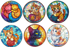 Cat Round Stained Glass Clipart Bundle - CraftNest - Digital Crafting and Art