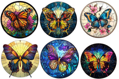 Butterfly Round Stained Glass Clipart Bundle - CraftNest - Digital Crafting and Art
