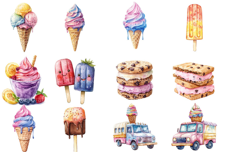 Summer Ice Cream Clipart Bundle 6 - CraftNest - Digital Crafting and Art