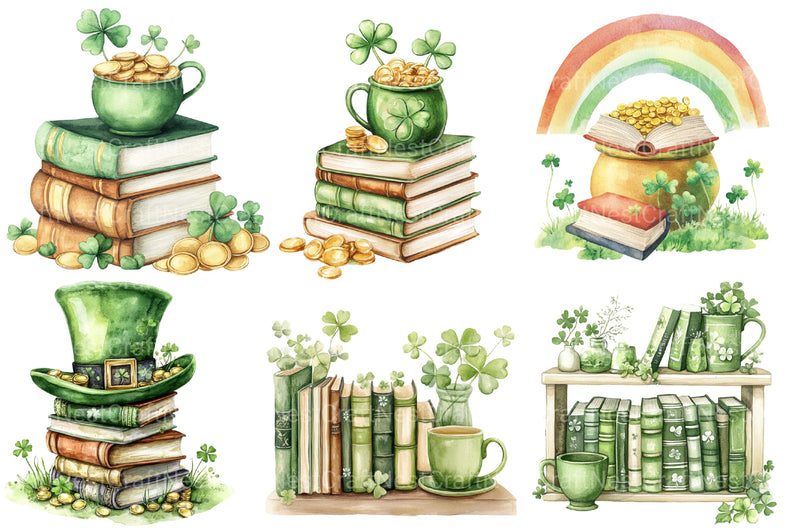 St Patrick's Day Reading Clipart Bundle 3 - CraftNest - Digital Crafting and Art