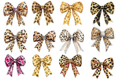 Leopard Glitter Bow Clipart Bundle 1 - CraftNest - Digital Crafting and Art
