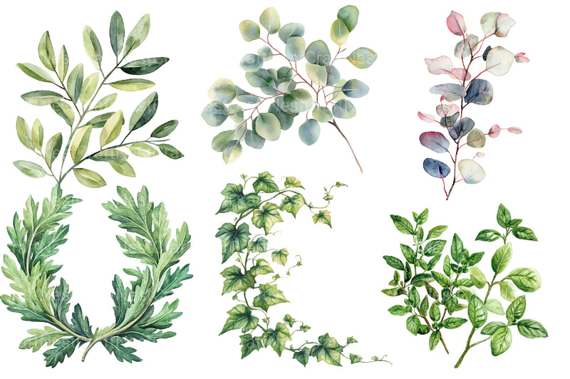 Green Summer Foliage Clipart Bundle - CraftNest - Digital Crafting and Art