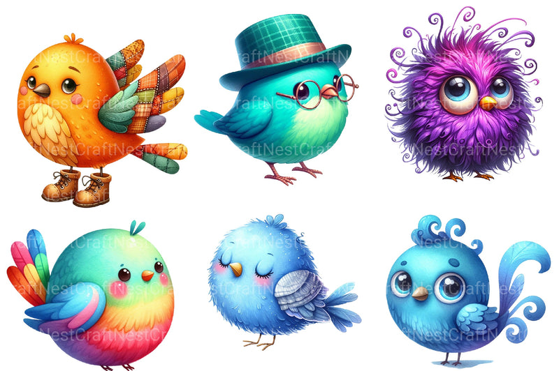 Whimsical Birds Clipart Bundle 2 - CraftNest - Digital Crafting and Art