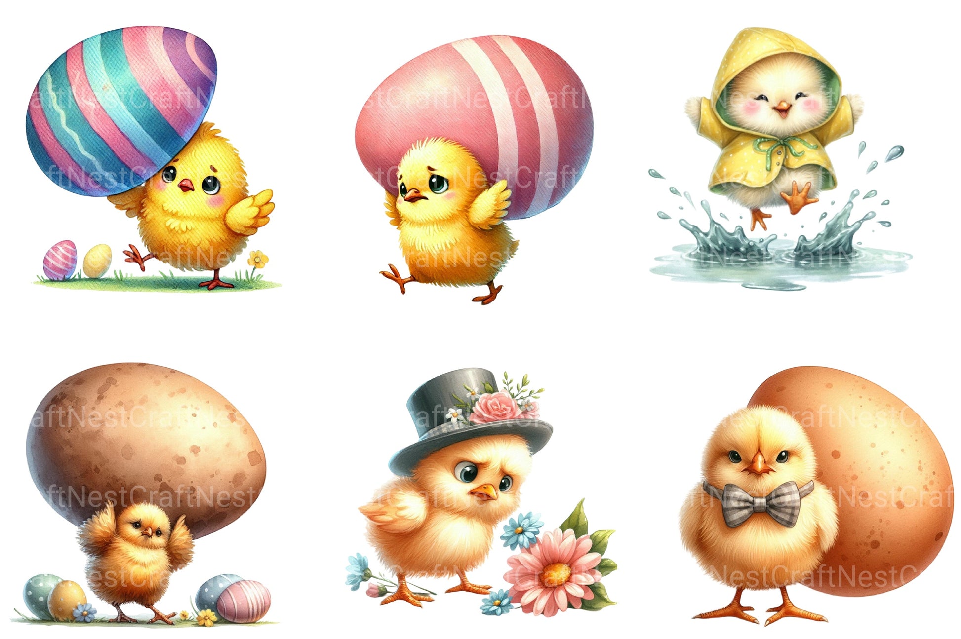 Funny Chick Clipart Bundle - CraftNest - Digital Crafting and Art