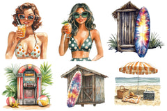 Retro Summer Clipart Bundle 2 - CraftNest - Digital Crafting and Art