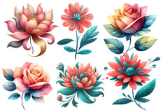 Abstract Flowers Clipart Bundle - CraftNest - Digital Crafting and Art