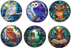 Owl Round Stained Glass Clipart Bundle - CraftNest - Digital Crafting and Art