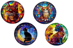 Cat Round Stained Glass Clipart Bundle - CraftNest - Digital Crafting and Art