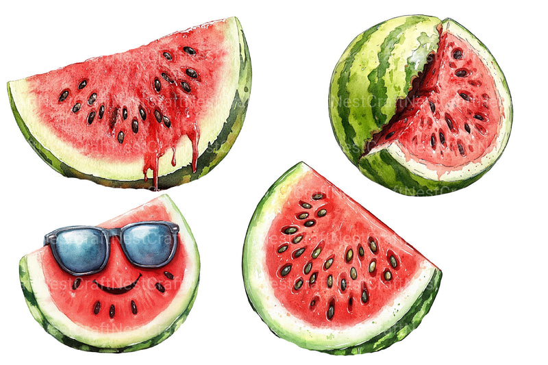 Summer Watermelon Clipart Bundle 4 - CraftNest - Digital Crafting and Art
