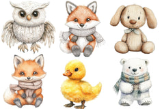 Vintage Knitted Plush Baby Animal Clipart Bundle - CraftNest - Digital Crafting and Art
