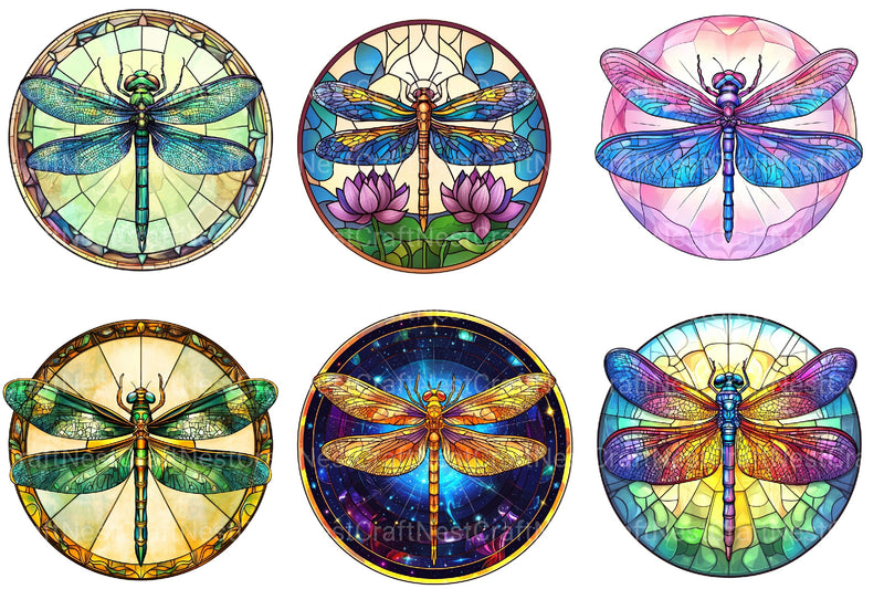 Dragonfly Stained Glass Clipart Bundle - CraftNest - Digital Crafting and Art