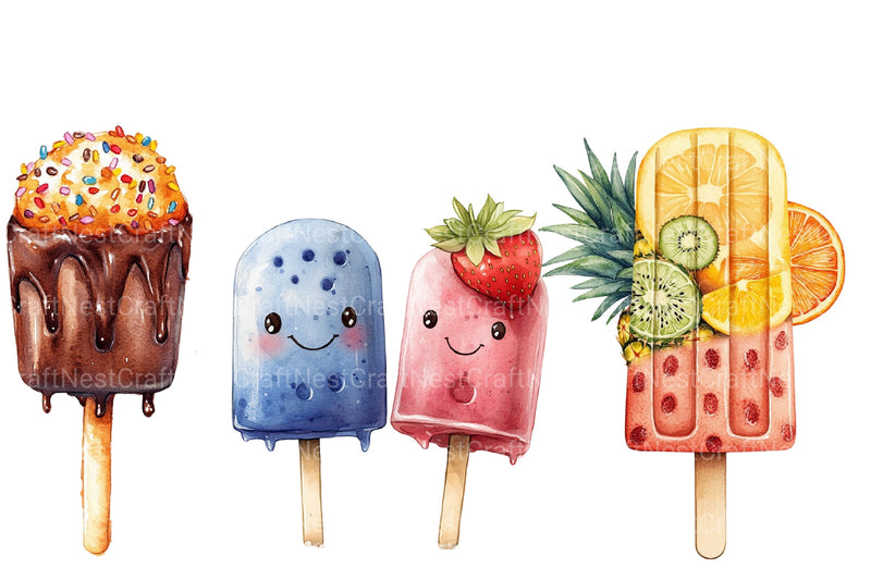 Summer Ice Cream Clipart Bundle 6 - CraftNest - Digital Crafting and Art