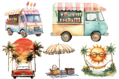Retro Summer Clipart Bundle 2 - CraftNest - Digital Crafting and Art
