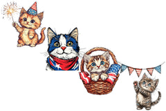4th Of July Cat Clipart Bundle 2 - CraftNest - Digital Crafting and Art