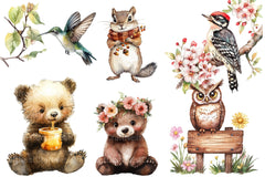 Summer Woodland Animals Clipart Bundle - CraftNest - Digital Crafting and Art