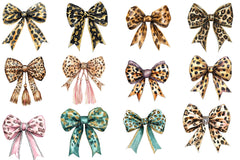 Leopard Glitter Bow Clipart Bundle 1 - CraftNest - Digital Crafting and Art