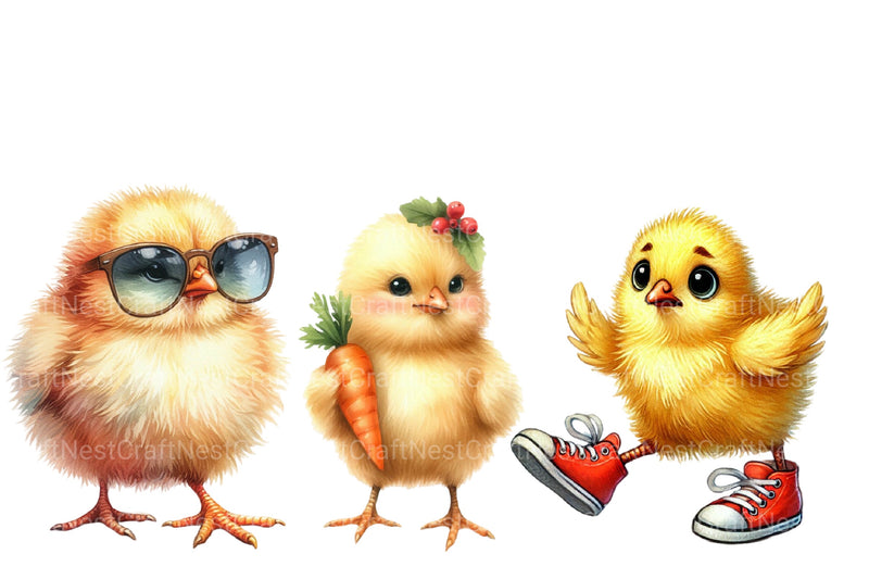 Funny Chick Clipart Bundle - CraftNest - Digital Crafting and Art