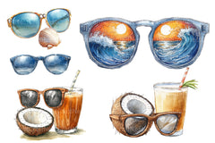 Summer Sun Glass Clipart Bundle - CraftNest - Digital Crafting and Art