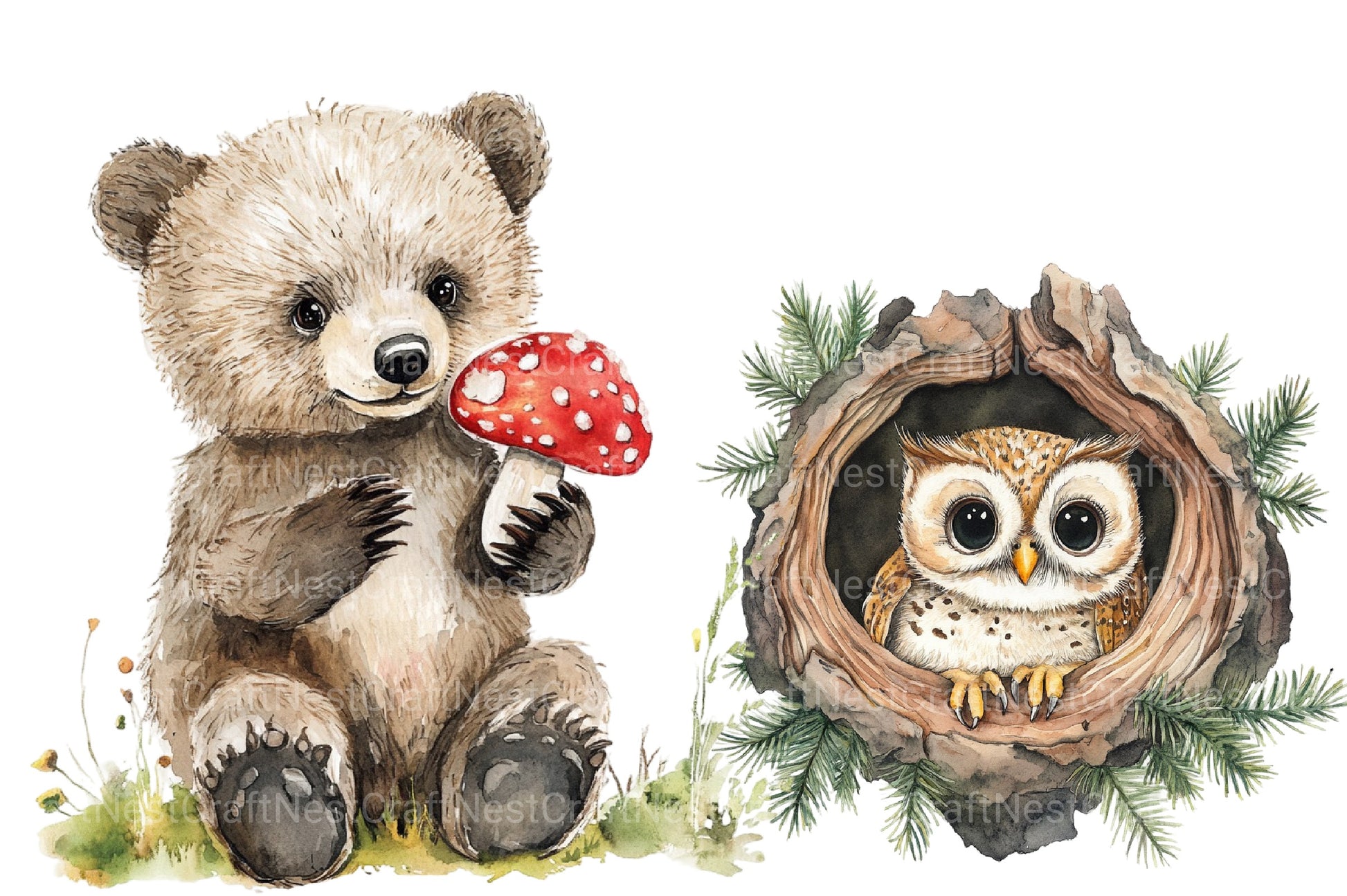 Woodland Forest Animals Clipart Bundle 9 - CraftNest - Digital Crafting and Art