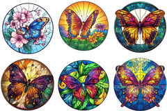Butterfly Round Stained Glass Clipart Bundle - CraftNest - Digital Crafting and Art