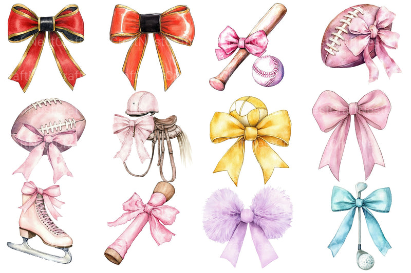 Sport Bows Clipart Bundle - CraftNest - Digital Crafting and Art