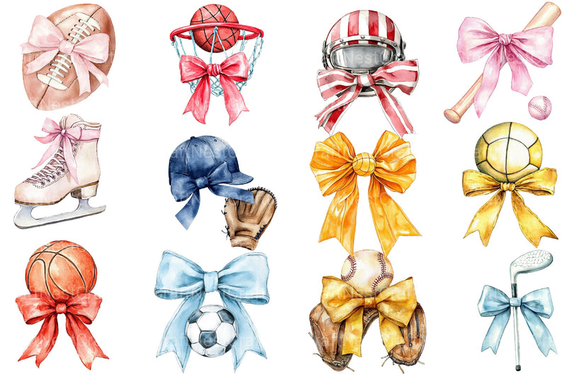 Sport Bows Clipart Bundle - CraftNest - Digital Crafting and Art