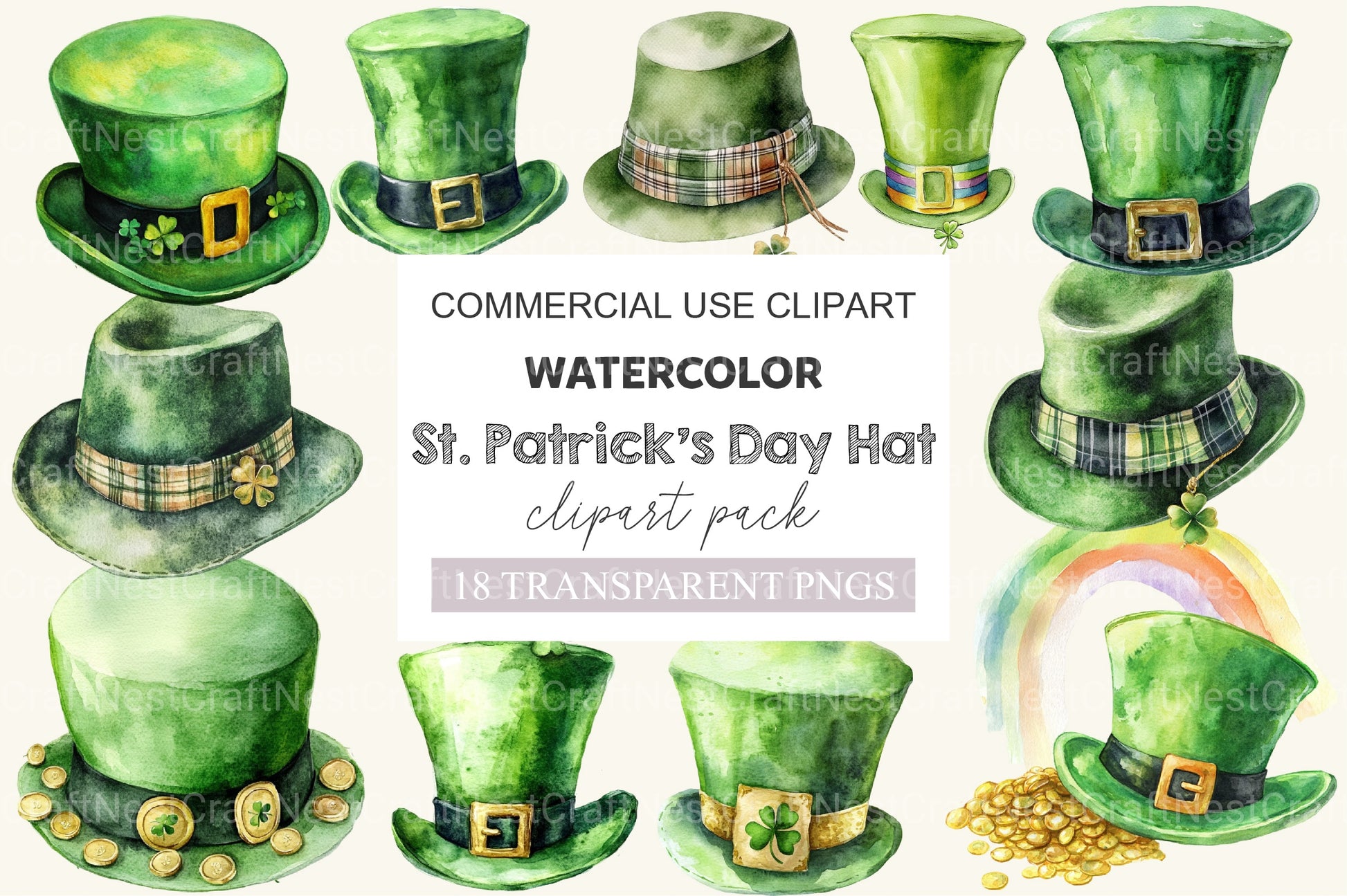 St Patrick's Day Hat Clipart Bundle 2 - CraftNest - Digital Crafting and Art