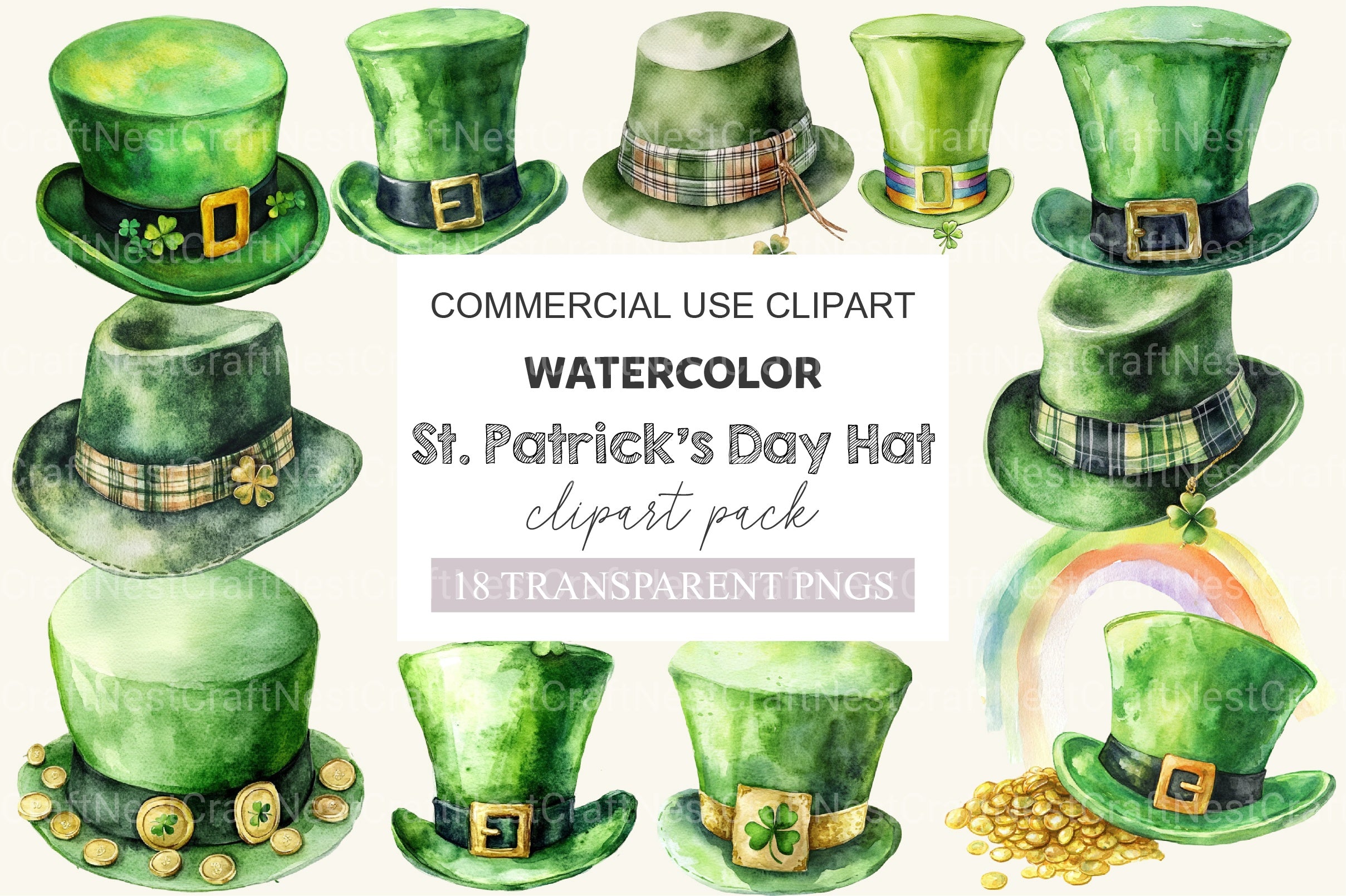 St Patrick's Day Hat Clipart Bundle 2 - CraftNest - Digital Crafting and Art