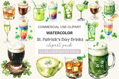 St Patrick's Day Drinks Clipart Bundle 3 - CraftNest - Digital Crafting and Art