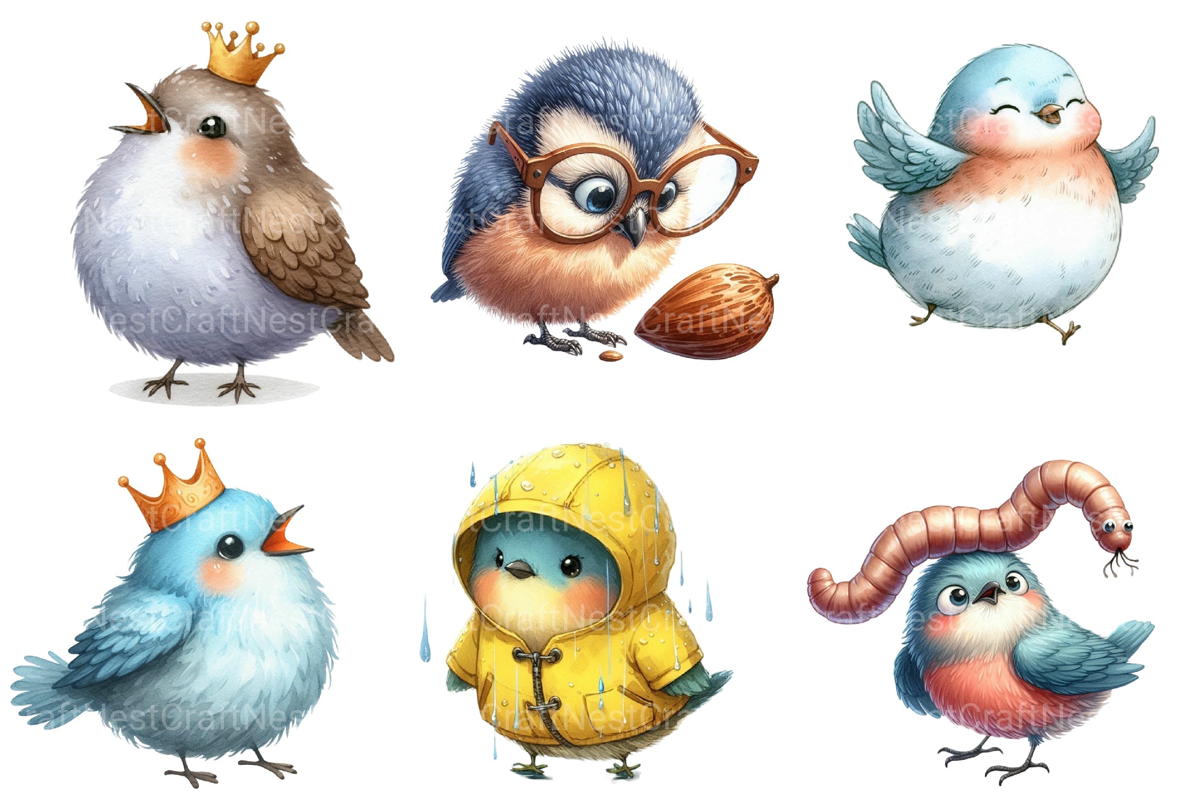 Funny Bird Clipart Bundle 6 - CraftNest - Digital Crafting and Art